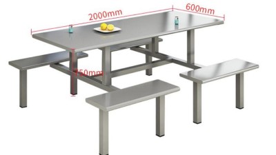 康胜家具生产学校食堂不锈钢餐桌优点